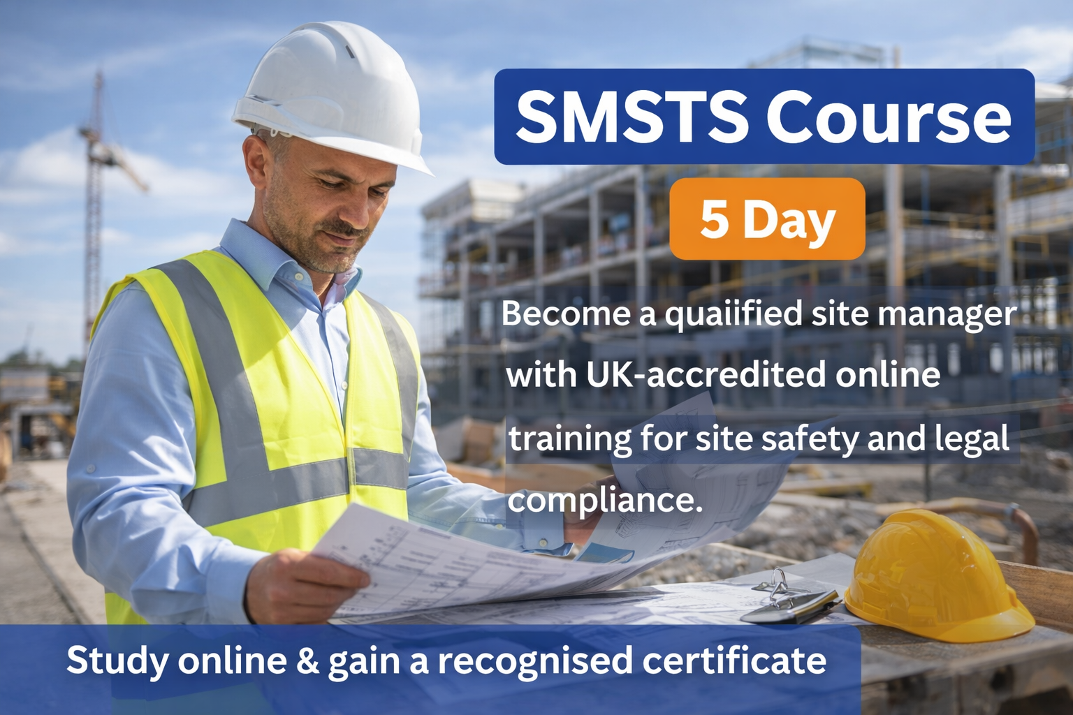 SMSTS Course Online 5 Day UK accredited site management safety training for construction managers