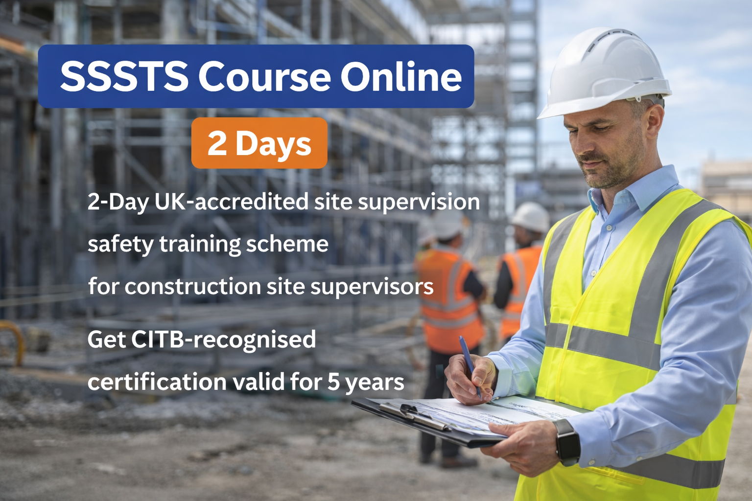 SSSTS course online 2 day CITB site supervision safety training UK