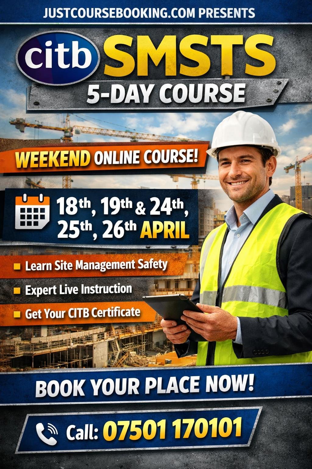 SMSTS Course Online UK CITB 5 Day Training