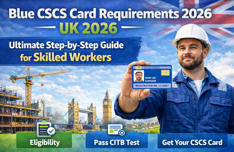 Blue CSCS Card Requirements 2026 construction worker on site