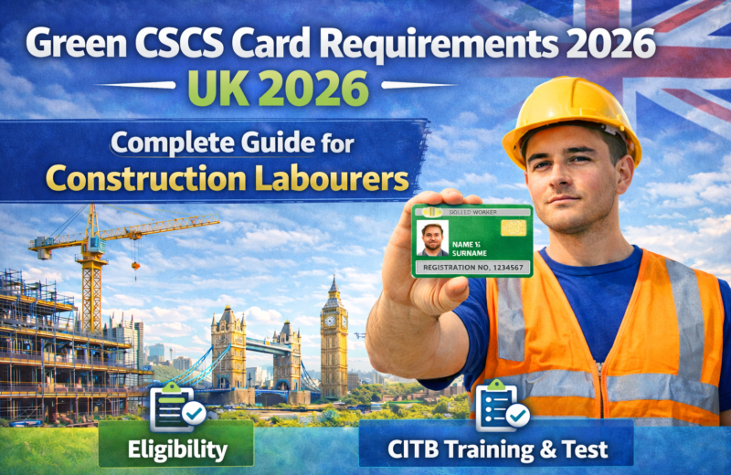 Green CSCS Card Requirements 2026 construction labourer training on site