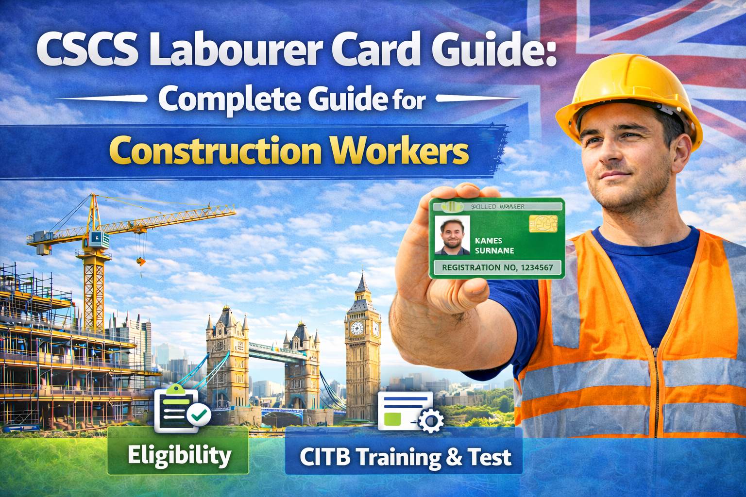 CSCS Labourer Card Guide construction worker wearing PPE on site