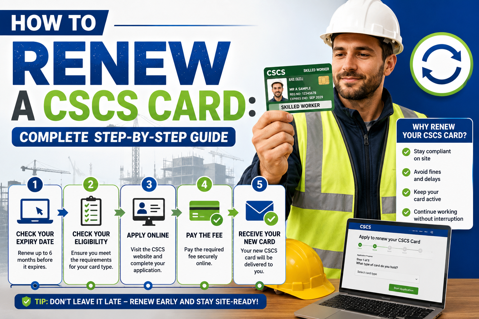 How to Renew a CSCS Card construction worker renewing CSCS card online