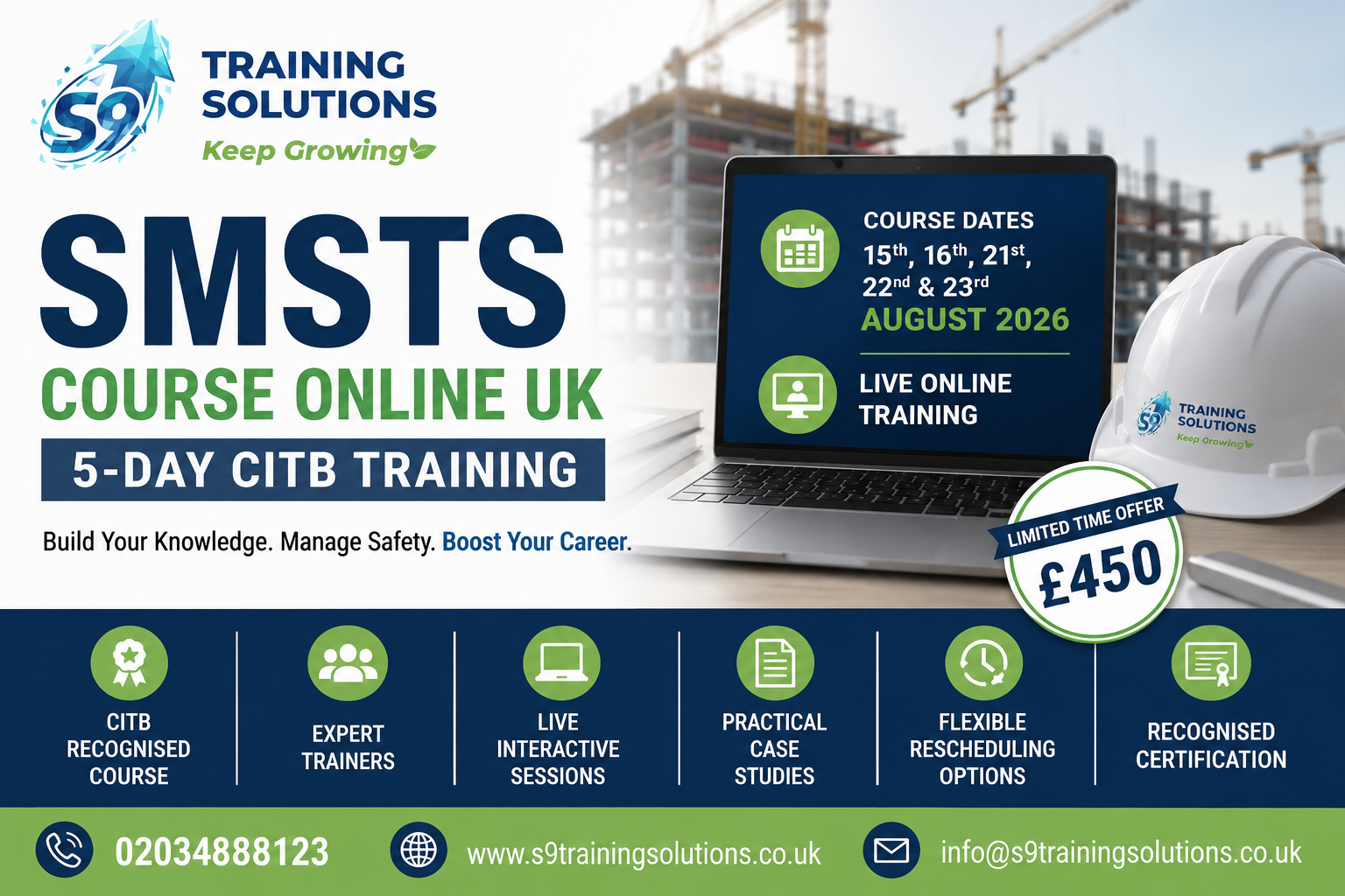 SMSTS Course Online UK – 5 Day CITB Training August 2026
