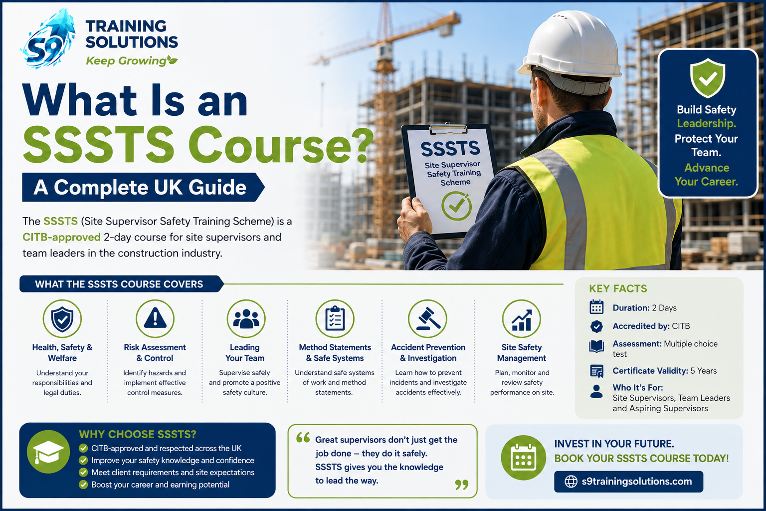 SSSTS Course for UK construction site supervisors